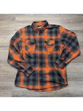 Dixxon Flannel Co The Half Life Salem 13 Plaid Shirt Men's XL Orange Black Gray